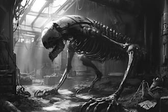create concept art illustrations for science fiction, horror, and fantasy scenes