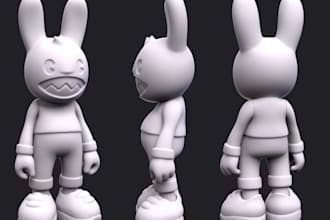 create custom 3d toy, chibi figurine, janky model, vinyl design,fan art,funkopop