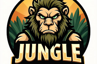 design high quality jungle commando mascot logo with my fastest delivery