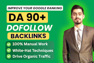 provide high authority da 90 plus high quality dofollow SEO backlinks