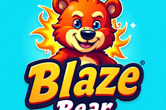 design high quality esport blaze bear mascot logo with unlimited revision