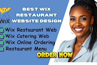 create a professional wix restaurant website for food, cafe,or delivery business