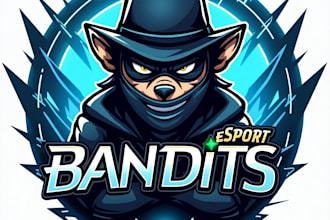 design high quality esport bandit mascot logo with free source file