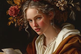 do renaissance art oil painting digital portrait
