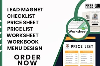 design editable, printable price list, price sheet, workbook, brochure branding