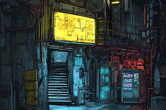 make cyberpunk futuristic city and background