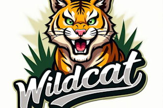 design high quality esport bobcat tiger cat mascot logo with creative concepts