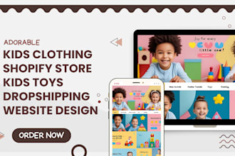 design kids clothing shopify store children toys store baby dropshipping website