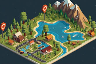create a isometric map vector illustration