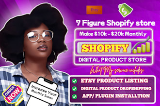 build 7 figure shopify digital products etsy digital products, stan store design