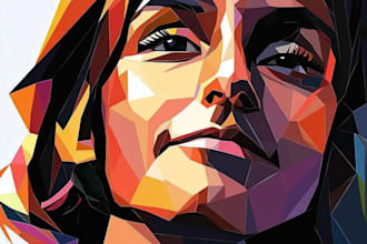 create a low poly illustrations portraits form photos