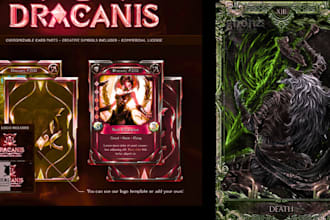 custom card game illustrations with box art board game tarot card trading card