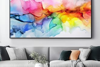 design abstract or watercolor canvas wall art in my style
