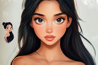draw  a you a beautiful portrait in disney cartoon for gift