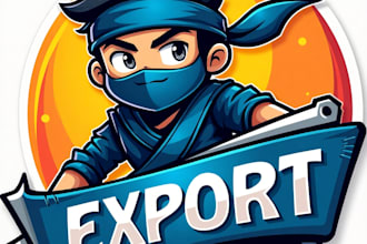 design high quality esport ninja sport export mascot logo with creative concepts