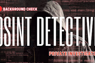 be your US osint private investigator, background check, forensic, due diligence