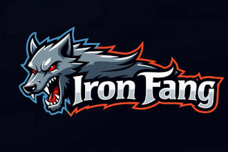 make eye catching iron fang mascot logo just in 12 hours