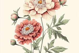craft a beautiful botanical or floral illustration
