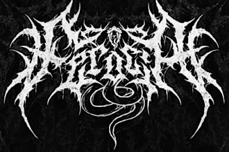 draw metal, brutal, death metal logo for your band, brand