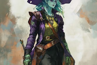design character and  fantasy dnd character or concept art