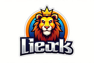 do awesome lion mascot logo design with company