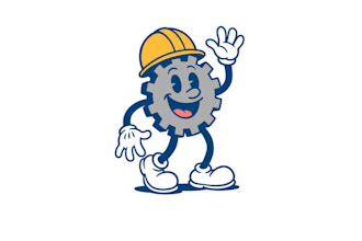 design unique construction guy logo
