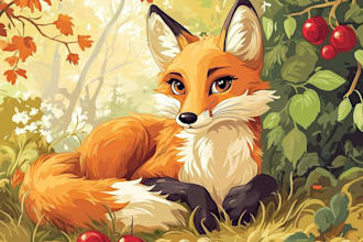 do customized animal illustrations in cartoon style