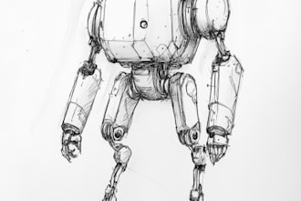 draw high quality robot mecha concepts and friendship portrait