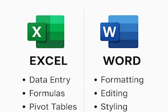 do data entry, formatting, and cleanup in ms excel and word