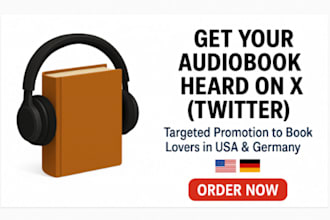 promote audiobook on x twitter to USA and germany listeners