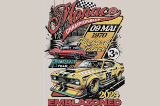 design high quality racing t shirt logo with express delivery