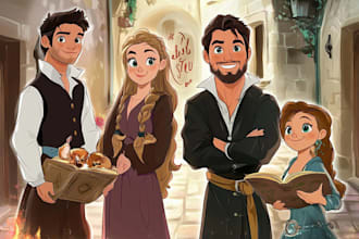 draw your portrait or character in disney style