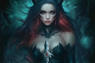 do realistic fantasy horror character from your imagination