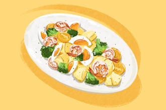 make food illustrations for menu, logo, website, ads