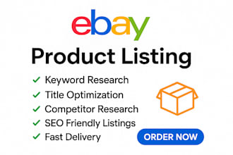 do ebay product listing, ebay SEO listing, ebay lister