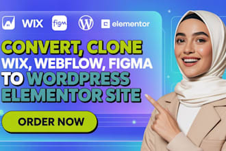 convert, clone wix, webflow, figma, to wordpress elementor site