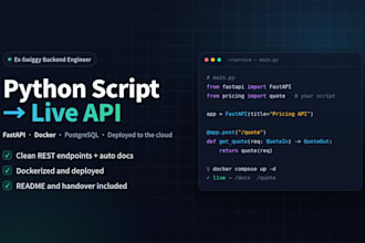 turn your python script into a deployed fastapi rest api