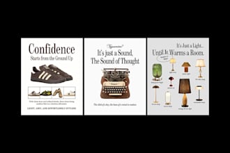 create minimalist vintage retro ads, event posters or flyers