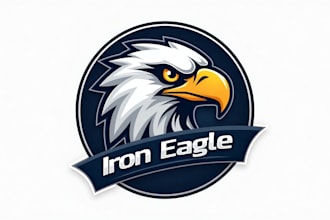 make an amazing iron eagle head mascot logo in very short time