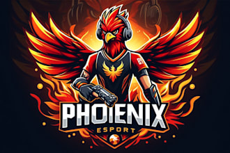 do phoenix esport mascot logo design with company
