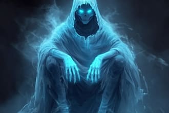 design a fantasy horror character art based on your idea