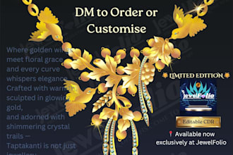 deliver exclusive gold necklace vector design in editable cdr format