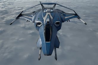 spaceship hard surface model,3d vehicle car model part,mecha robot, 3d ship stl