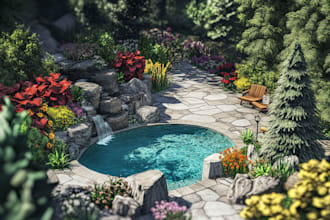 do 2d render and design master site plan, landscape, and layout