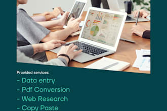 do data entry, PDF or image to word, web research and resume writing