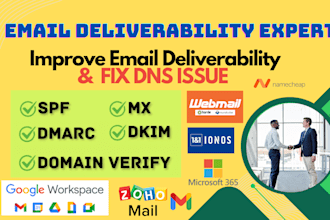 fix dns records, email deliverability, and domain configuration issues