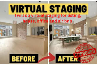 do virtual staging for listing, house, office and air bnb
