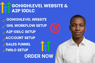 setup gohighlevel website, automation, and a2p 10dlc registration