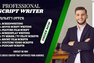 do screenwriting, movie script writing, screenplay, film script, podcast script