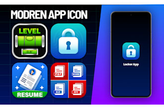 design modern mobile app icon logo for android ios apps